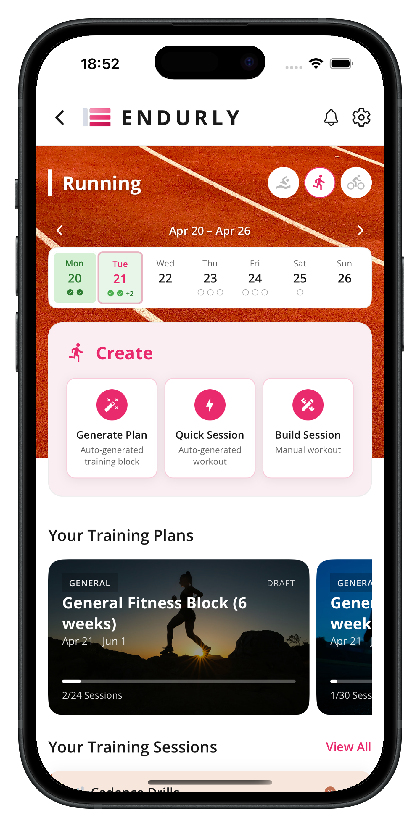 Running dashboard
