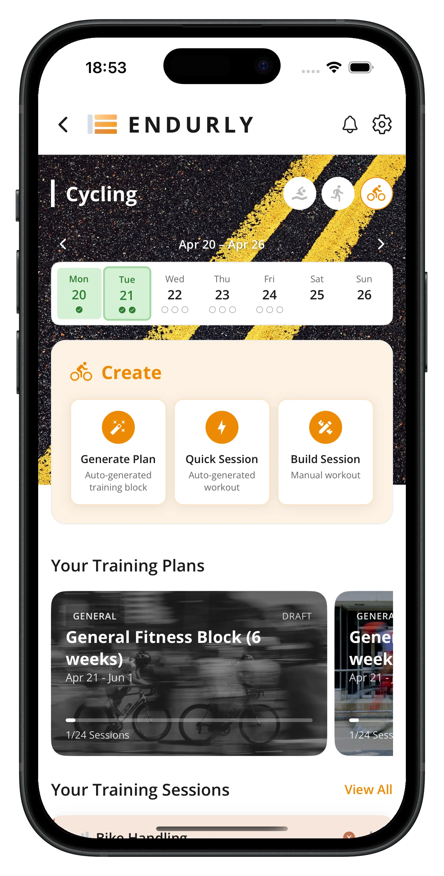 Cycling dashboard