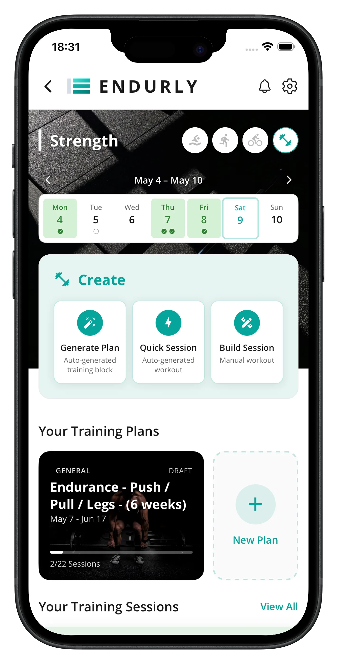 Strength dashboard