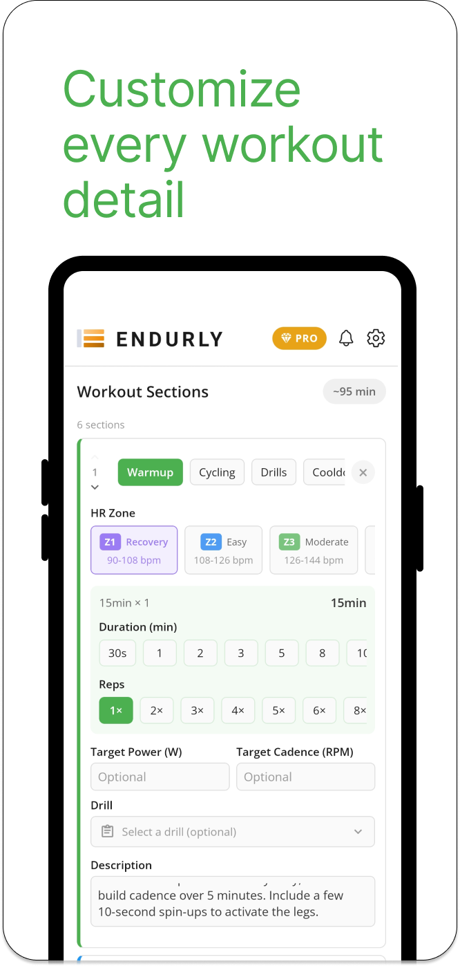 Customize every workout detail