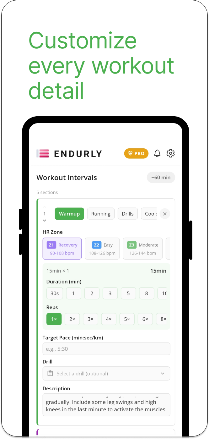 Customize every workout detail