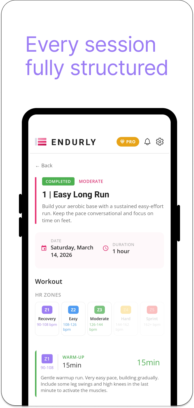 Every session fully structured