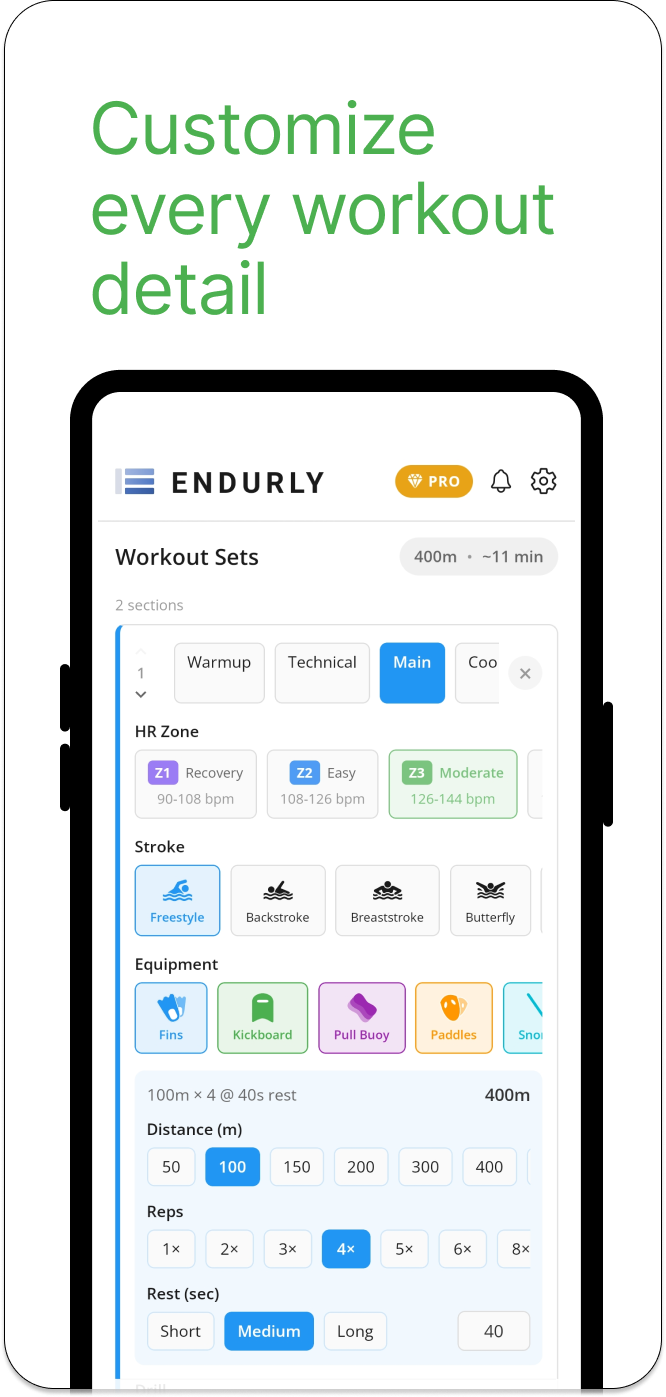 Customize every workout detail