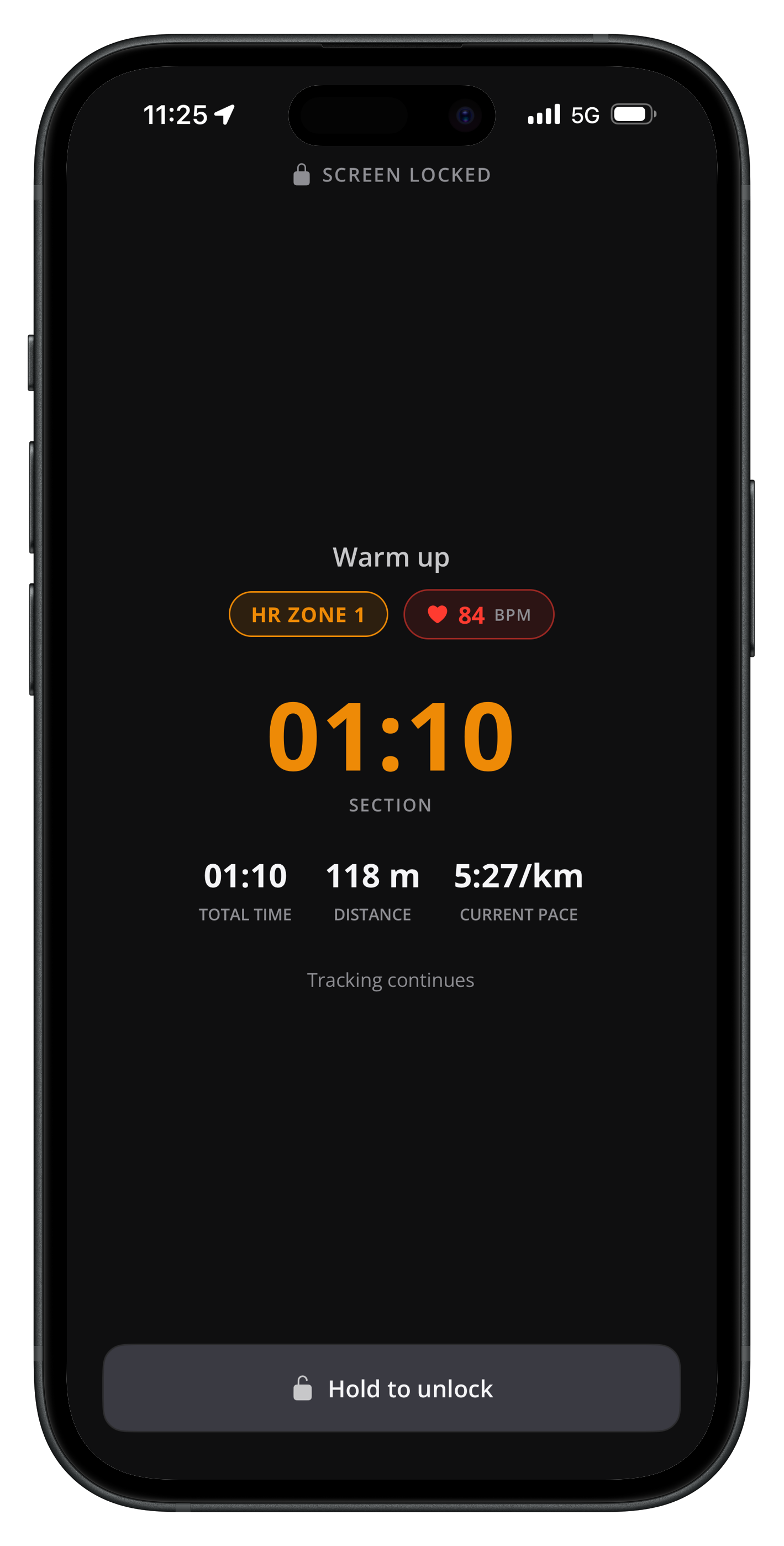 Lock screen: live HR while you keep the phone in a pocket
